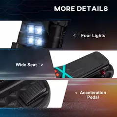 HOMCOM Kids Electric Motorbike with Siren, Horn, Headlights, Music, Training Wheels, for Ages 3-5 Years - Black - 7