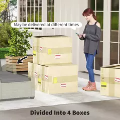 Outsunny 5-Piece Rattan Garden Furniture Set with Cushions - Charcoal Grey - 8