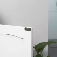 kleankin Pedestal Under Sink Cabinet with Double Doors, Modern Bathroom Vanity Unit, Storage Cupboard with Adjustable Shelves, White - 8