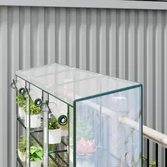 Outsunny 46 x 215cm Nine-Shelf Greenhouse - 9