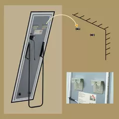 HOMCOM 150 x 40cm Full Length Mirror, with Adjustable Lights - Black - 9