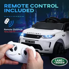 AIYAPLAY Licensed Land Rover Discovery Sport, 12V Kids Ride on Car w/ Remote Control, Lights, Music, Horn, for 3-6 Years, White - 7