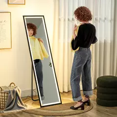 HOMCOM 150 x 40cm Full Length Mirror, with Adjustable Lights - Black - 2