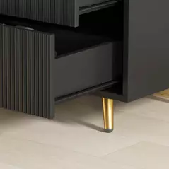 HOMCOM Elegant Four-Drawer Bedside Table - Black - 9