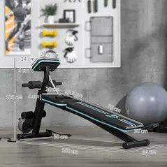 HOMCOM Foldable Weight Bench, Adjustable Strength Training Sit Up Ab Bench, Incline/Decline, Blue - 3