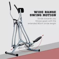 HOMCOM Air Walker Glider, Cross Trainer Fitness Machine, with LCD, for Home Gym, Grey - 4