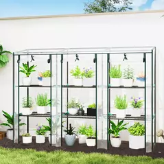 Outsunny 46 x 215cm Nine-Shelf Greenhouse - 2
