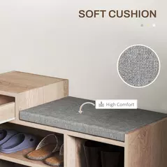 HOMCOM Multi-Compartment Shoe Bench, with Seat - Grey - 6