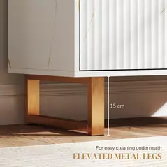 HOMCOM Elegant Storage Sideboard - White/Gold-Tone - 6