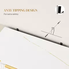 HOMCOM Elegant Storage Sideboard - White/Gold-Tone - 7