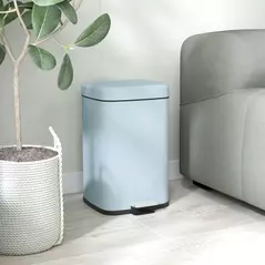 HOMCOM 20L Modern Boxy Metal Home Kitchen Bin - Light Green - 9