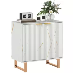 HOMCOM Elegant Storage Sideboard - White/Gold-Tone - 1