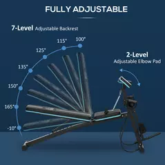 HOMCOM Foldable Weight Bench, Adjustable Strength Training Sit Up Ab Bench, Incline/Decline, Blue - 4