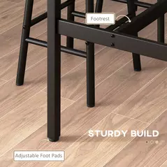 HOMCOM 5 Piece Bar Table Set with 4 Stools, Industrial Bar Table and Stool Set, Dining Table and Chair Set, Rustic Brown - 6