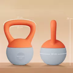 SPORTNOW 6KG Soft Kettlebell with Non-Slip Handle, for Home Gym, Weight Lifting, Strength Training, Orange/Grey - 3