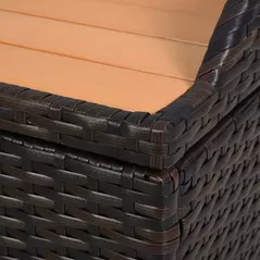 Outsunny 130 L Rattan Garden Storage Box, with Seat - Mixed Brown - 9