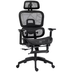 HOMCOM Multi-Adjustable Mesh Office Chair - Black - 1