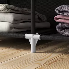 HOMCOM Fabric Wardrobe, with Rails and Shelves - Black - 9