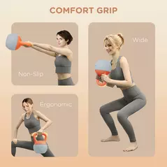 SPORTNOW 6KG Soft Kettlebell with Non-Slip Handle, for Home Gym, Weight Lifting, Strength Training, Orange/Grey - 5