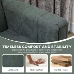 HOMCOM Three-Seater Relaxed Modern Sofa - Grey - 6