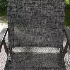 Outsunny Set of Two Folding Garden Chairs, with Fabric Mesh Seats - Grey - 9
