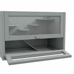 PawHut Wooden Hamster Cage Mouse Mice Rodent Small Animals Hutch Exercise Play House 60 x 35 x 42cm, Grey - 8