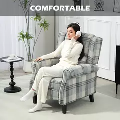 HOMCOM 160° Reclining Armchair, with Footrest - Grey - 5