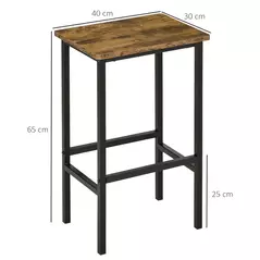 HOMCOM Industrial Bar Stools, Set of 2 Kitchen Breakfast Bar Chairs with Footrest, Counter Height Island Stools for Dining Area, Home Pub, Rustic Brown - 3