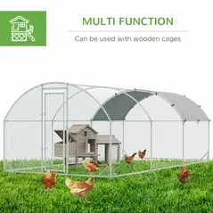 PawHut Galvanised Chicken Coop Hen House w/ Cover 5.7 x 2.8 x 2m - 5