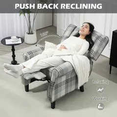 HOMCOM 160° Reclining Armchair, with Footrest - Grey - 4