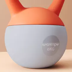 SPORTNOW 6KG Soft Kettlebell with Non-Slip Handle, for Home Gym, Weight Lifting, Strength Training, Orange/Grey - 8