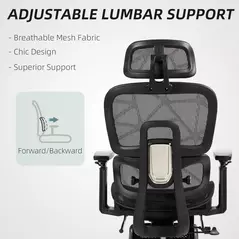 HOMCOM Multi-Adjustable Mesh Office Chair - Black - 8