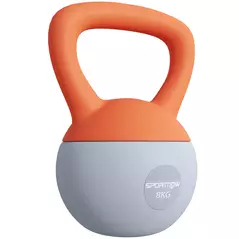 SPORTNOW 8KG Soft Kettlebell, Kettlebell with Non-Slip Handle for Home Gym, Weight Lifting, Strength Training, Orange/Grey - 1