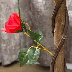 Outsunny Set of 2 Artificial Plants White Rose Floral in Pot, Fake Plants for Home Indoor Decor, 90cm, Red - 8