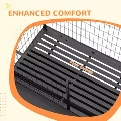 PawHut Heavy Duty Dog Crate on Wheels w/ Bowl Holder, Removable Tray, Openable Top, Detachable Door, for L, XL Dogs - 7