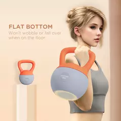 SPORTNOW 8KG Soft Kettlebell, Kettlebell with Non-Slip Handle for Home Gym, Weight Lifting, Strength Training, Orange/Grey - 6