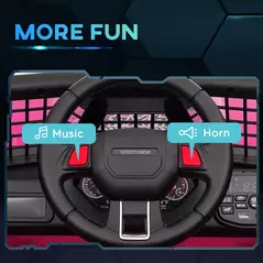 AIYAPLAY 12V Battery Powered Kids Ride-On Car, Electric Truck w/ Spring Suspension, Remote, Music, Horn, Lights, Pink - 8