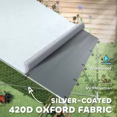 PawHut Walk-in Chicken Run w/ Cover, Feeding Door, Hanging Feeder, Perch, for 12-18 Poultry - 5