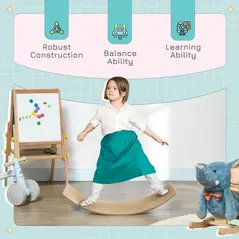 AIYAPLAY Wooden Balance Board for Children 3-8 Years Old, Natural Tone - 5