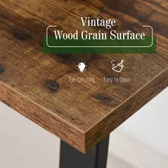 HOMCOM Computer Table, Writing Desk with Steel Frame and Wood Top, Industrial Home Study Table, 115 x 58 x 74.5cm, Rustic Brown and Black - 6