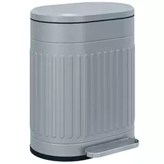 HOMCOM 20L Metal Kitchen Bin, with Soft-Close Lid - Grey - 1