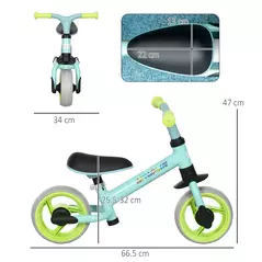 AIYAPLAY 8" Balance Bike, Lightweight Training Bike for Children, with Adjustable Seat, EVA Wheels, Easy installation - Green - 3