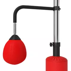HOMCOM 4-in-1 Boxing Punching Bag, Freestanding with 2 Speed Bals, 360° Reflex Bar, 160-230cm Adjustable Height, Red - 9