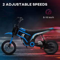 HOMCOM 24V Electric Motorbike 18km/h with Twist Grip Throttle, Enhanced Power and Extended Range - Blue - 5