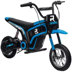 HOMCOM 24V Electric Motorbike 18km/h with Twist Grip Throttle, Enhanced Power and Extended Range - Blue - 1