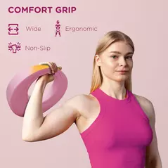 SPORTNOW 12kg Kettlebell, Kettle Bell with Wide Handle for Home Gym, Weight Lifting, Strength Training, Pink - 4