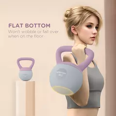 SPORTNOW 4KG Soft Kettlebell, Kettle Bell with Non-Slip Handle for Home Gym, Weight Lifting, Strength Training, Purple/Grey - 6