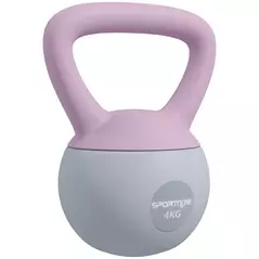 SPORTNOW 4KG Soft Kettlebell, Kettle Bell with Non-Slip Handle for Home Gym, Weight Lifting, Strength Training, Purple/Grey - 1