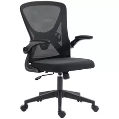 Vinsetto Mesh Back Office Chair, with Flip-Up Arms - Black - 1