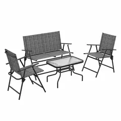 Outsunny Four-Piece Metal Garden Sofa Set - Mixed Grey - 1